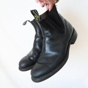 R.M. WILLIAMS Vintage 1980s Mens Black Genuine Leather Chelsea Boots Size Mens 8